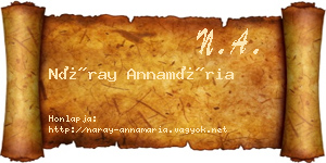 Náray Annamária névjegykártya